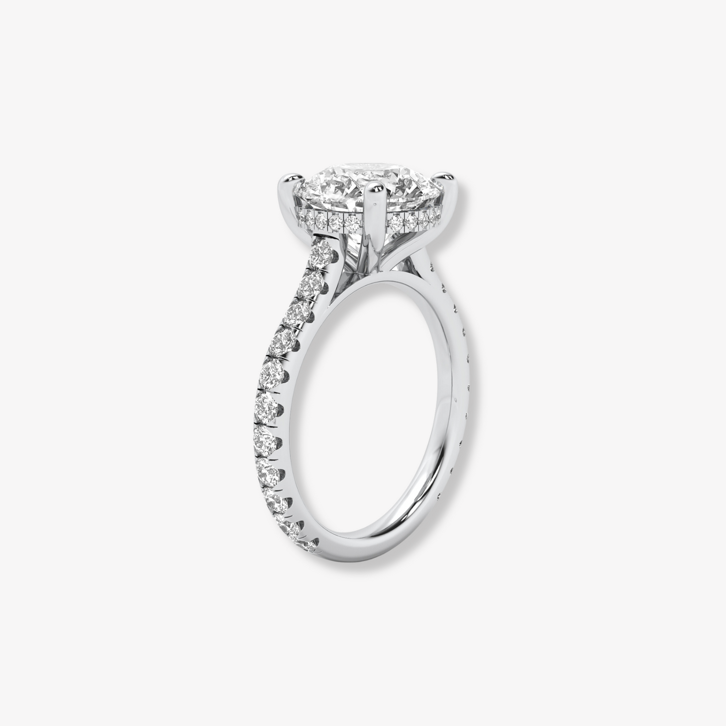 The Accent | Round Brilliant Cut Lab Diamond Engagement Ring