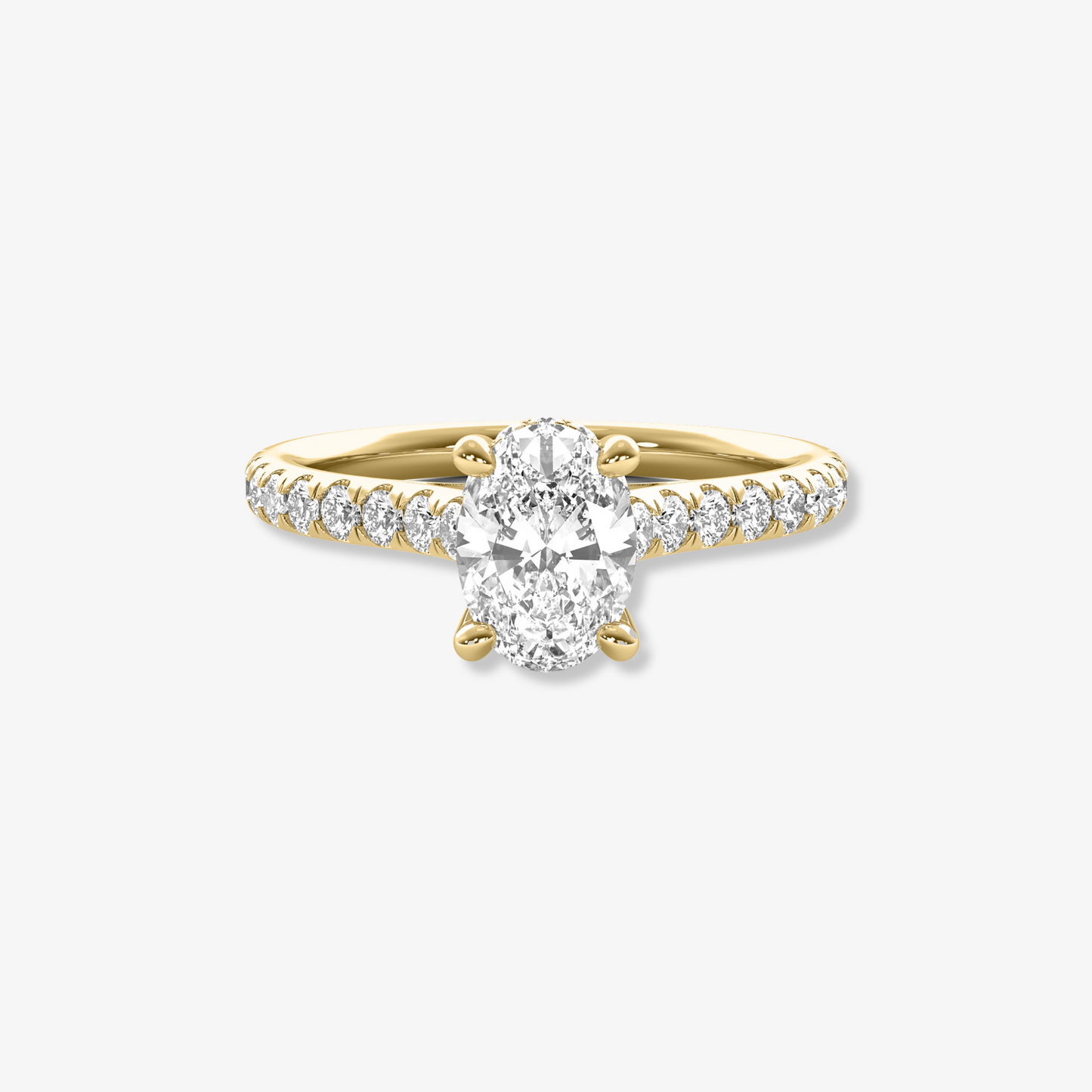 The Accent | Oval Brilliant Lab Diamond Engagement Ring