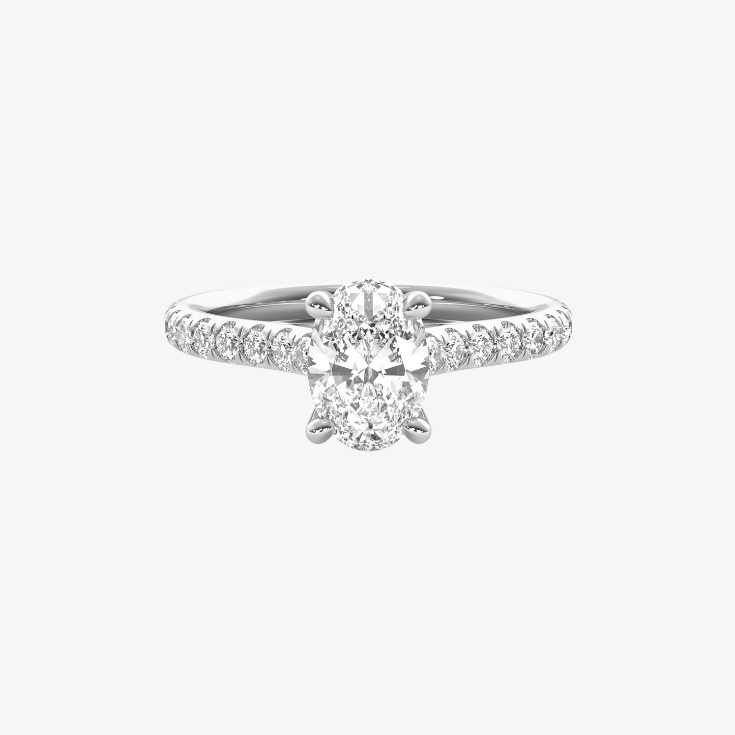 The Accent | Oval Brilliant Lab Diamond Engagement Ring