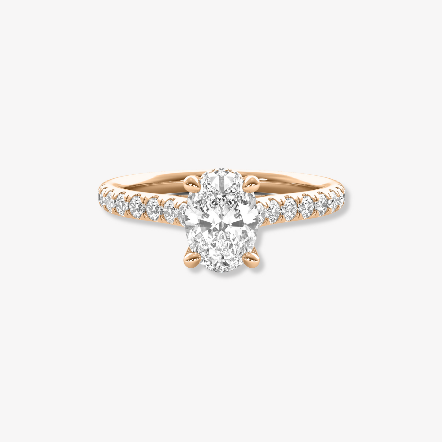 The Accent | Oval Brilliant Lab Diamond Engagement Ring