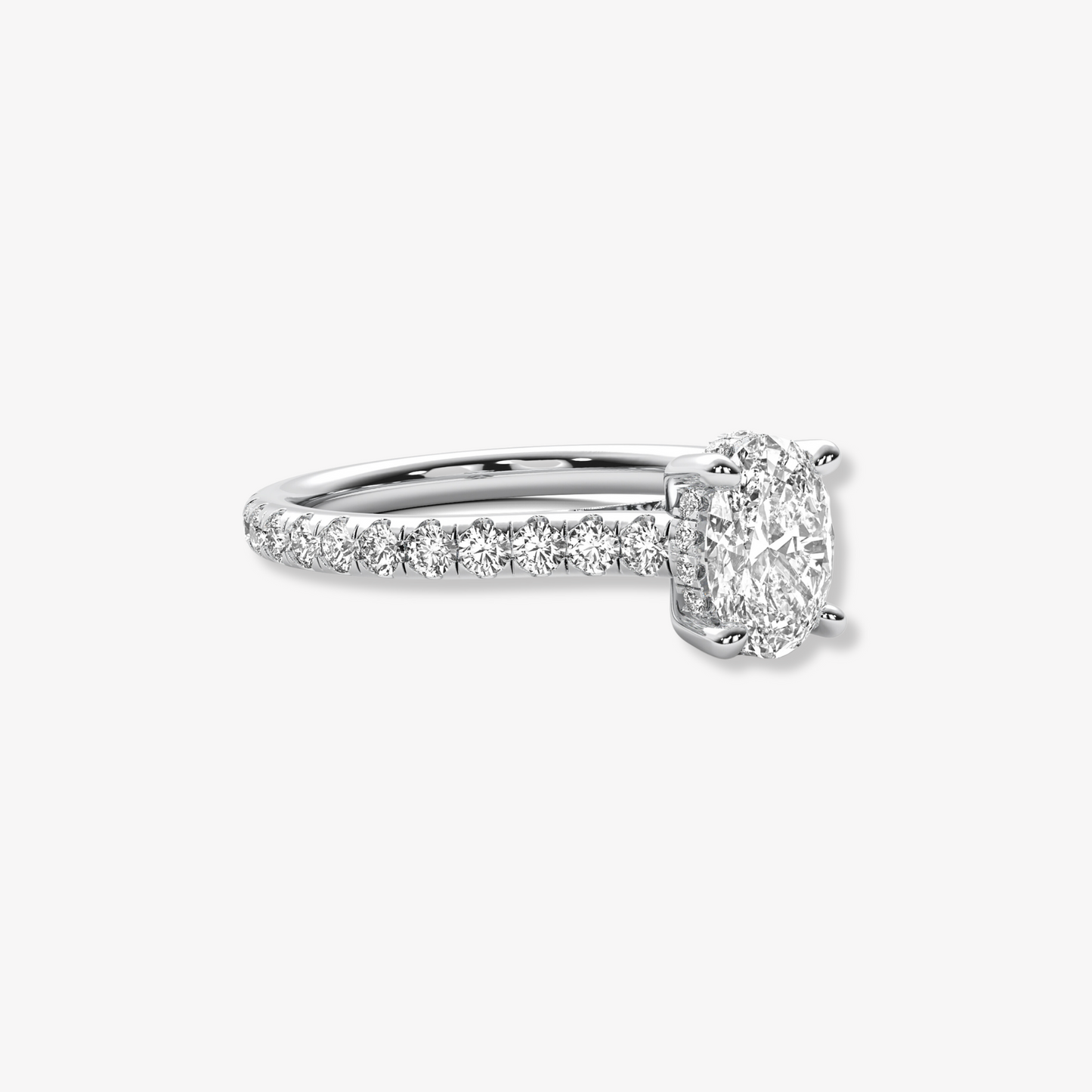 The Accent | Oval Brilliant Lab Diamond Engagement Ring