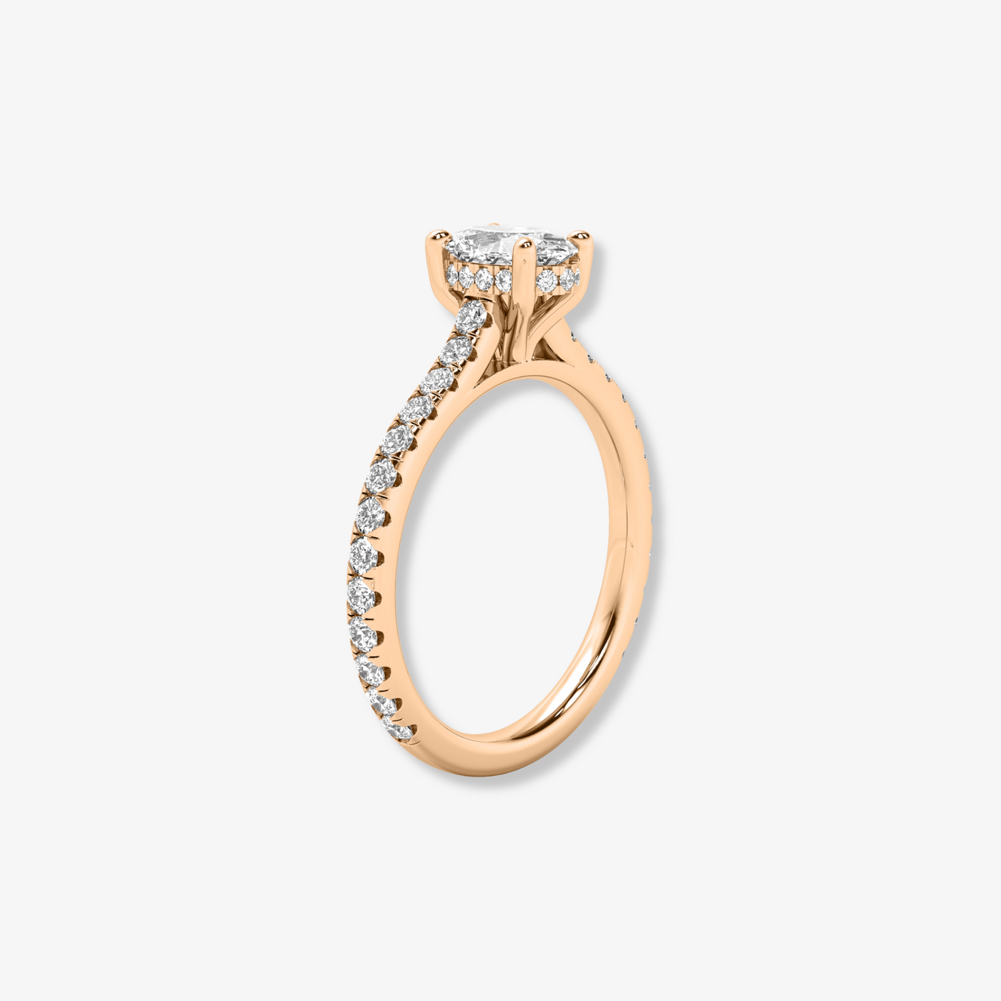 The Accent | Oval Brilliant Lab Diamond Engagement Ring