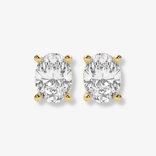 Comfort Fit Four Prong Oval Brilliant Studs