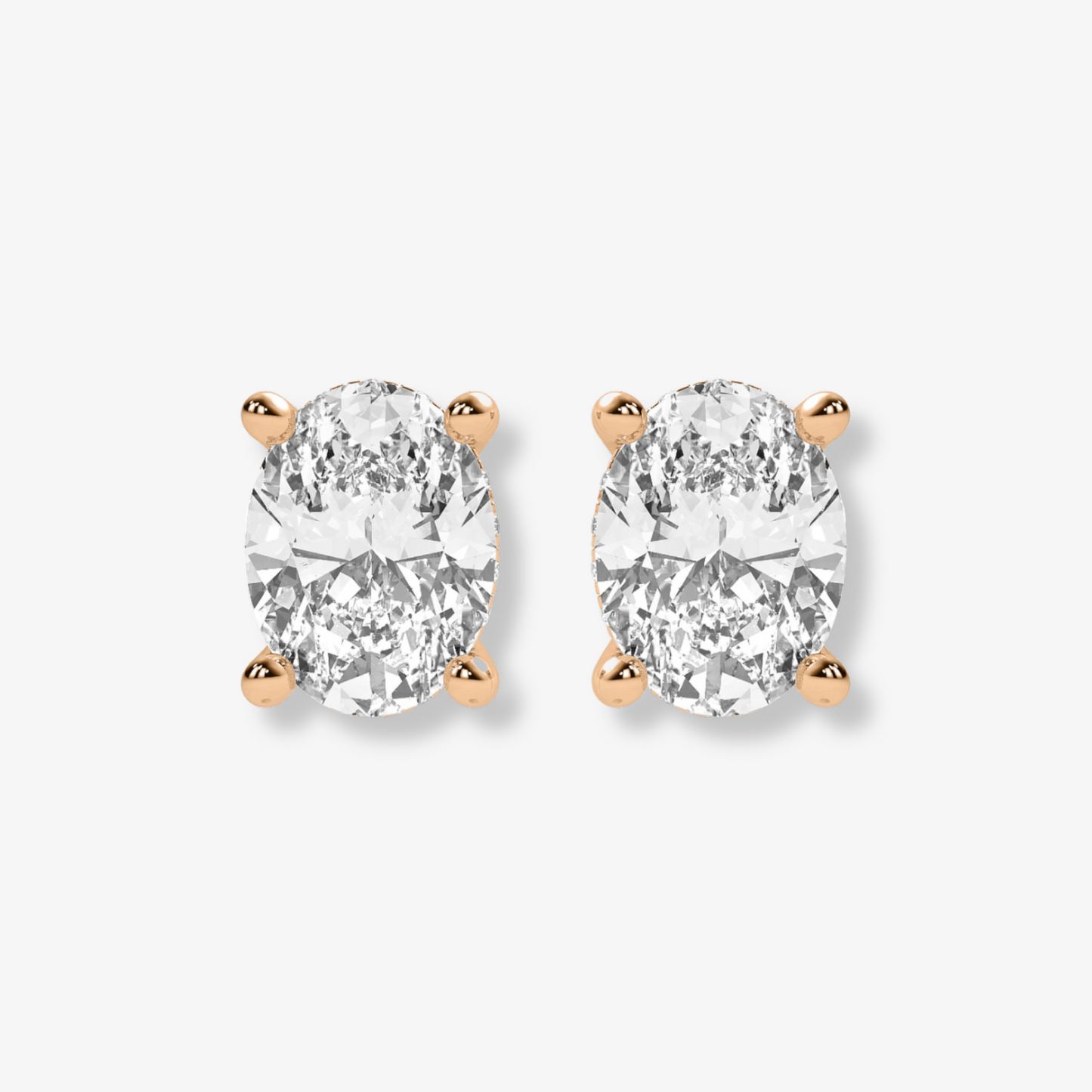 Comfort Fit Four Prong Oval Brilliant Studs