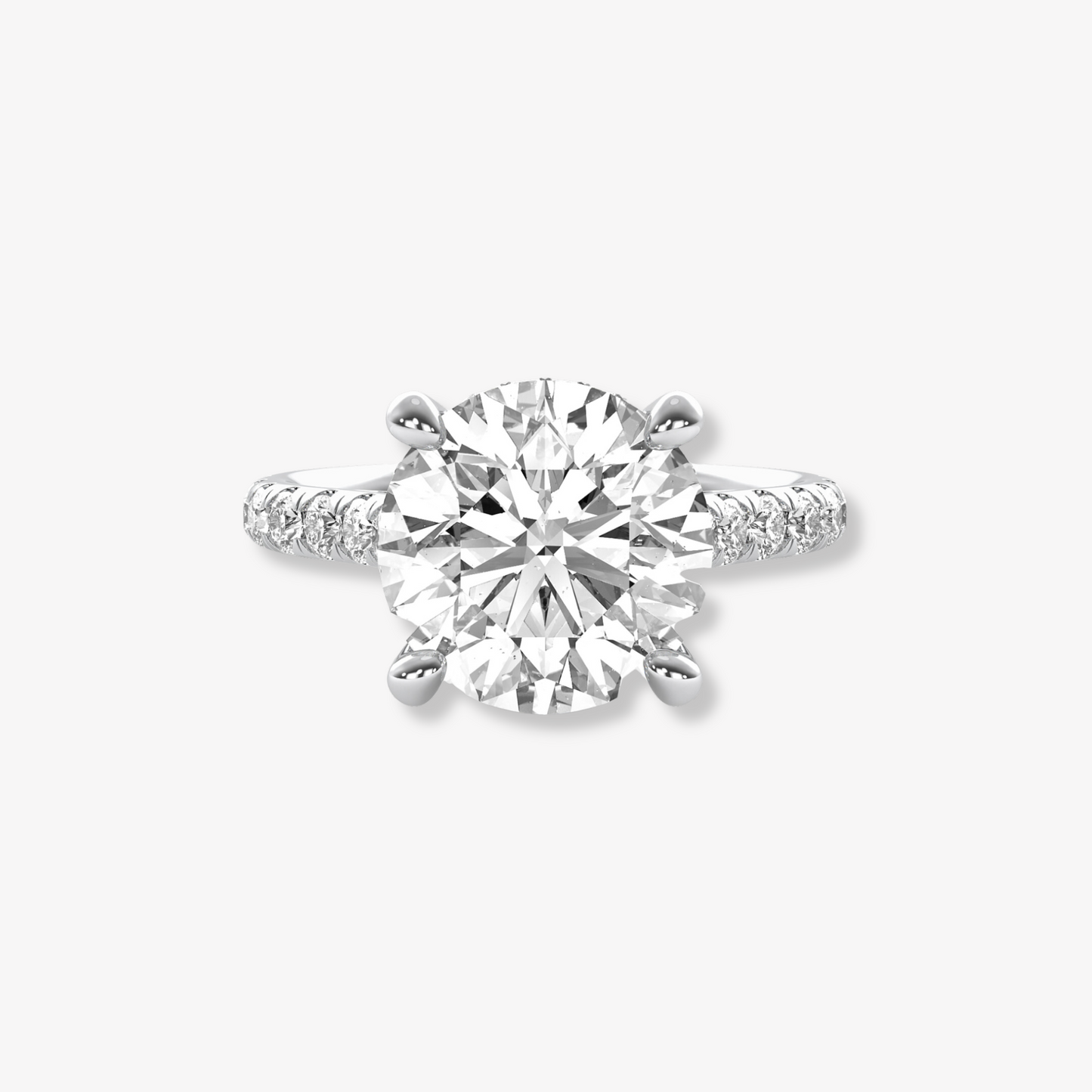 The Accent | Round Brilliant Cut Lab Diamond Engagement Ring